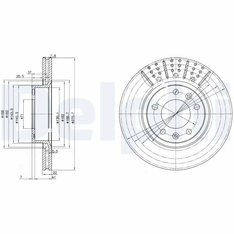 Handler.Part Brake disc DELPHI BG2460 1