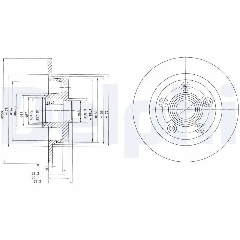 Handler.Part Brake disc DELPHI BG2549 1