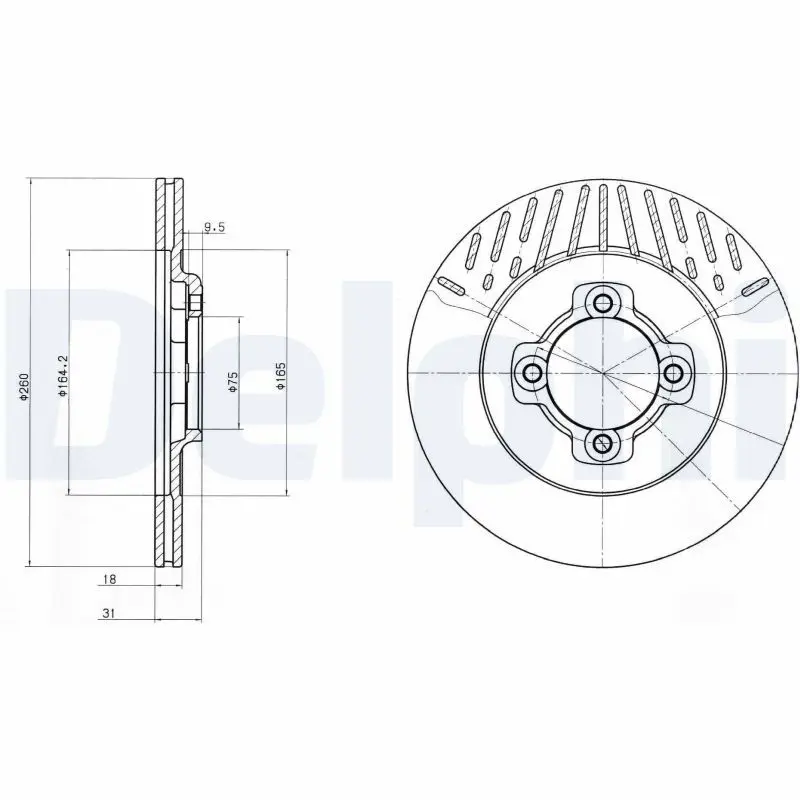 Handler.Part Brake disc DELPHI BG2554 1