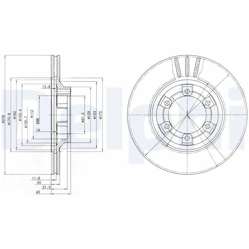 Handler.Part Brake disc DELPHI BG2558 1