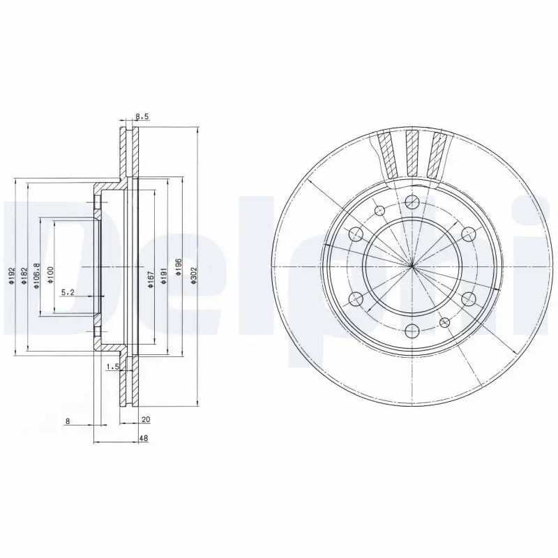 Handler.Part Brake disc DELPHI BG2591 1