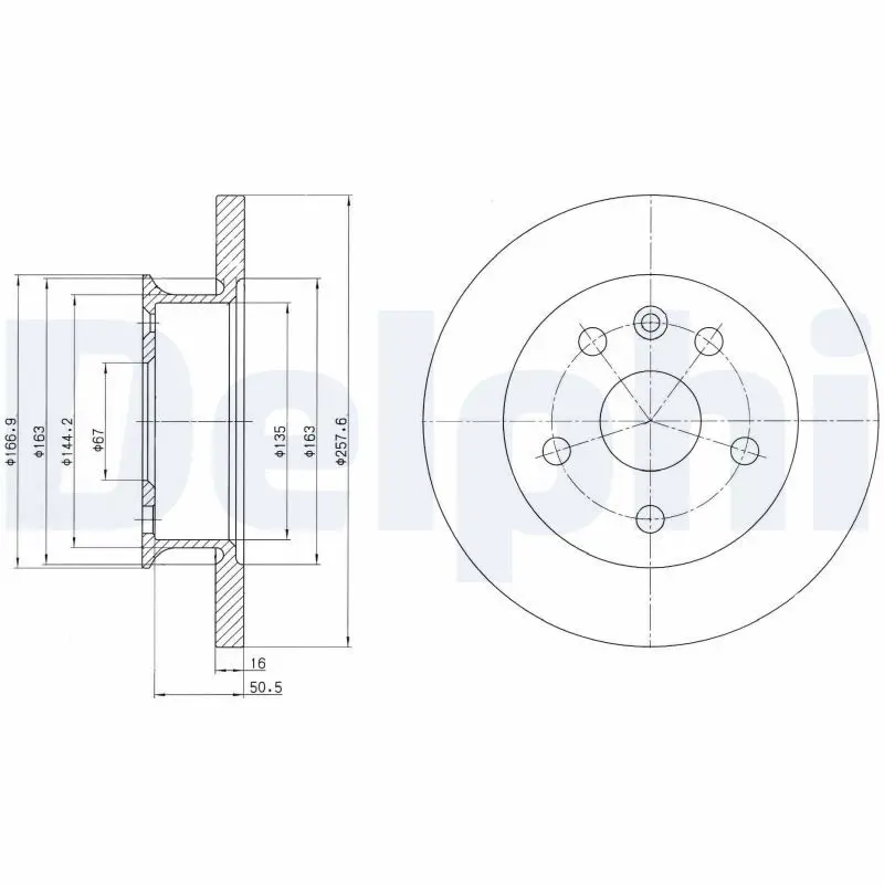 Handler.Part Brake disc DELPHI BG2602 1