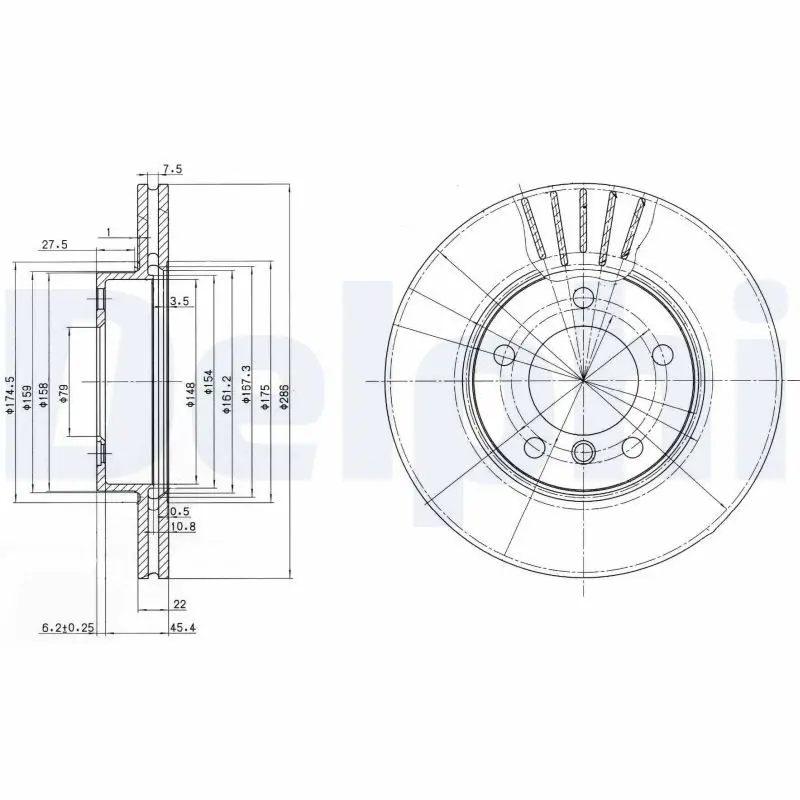 Handler.Part Brake disc DELPHI BG2614 1