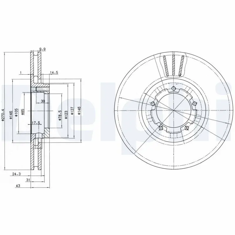 Handler.Part Brake disc DELPHI BG2663 1