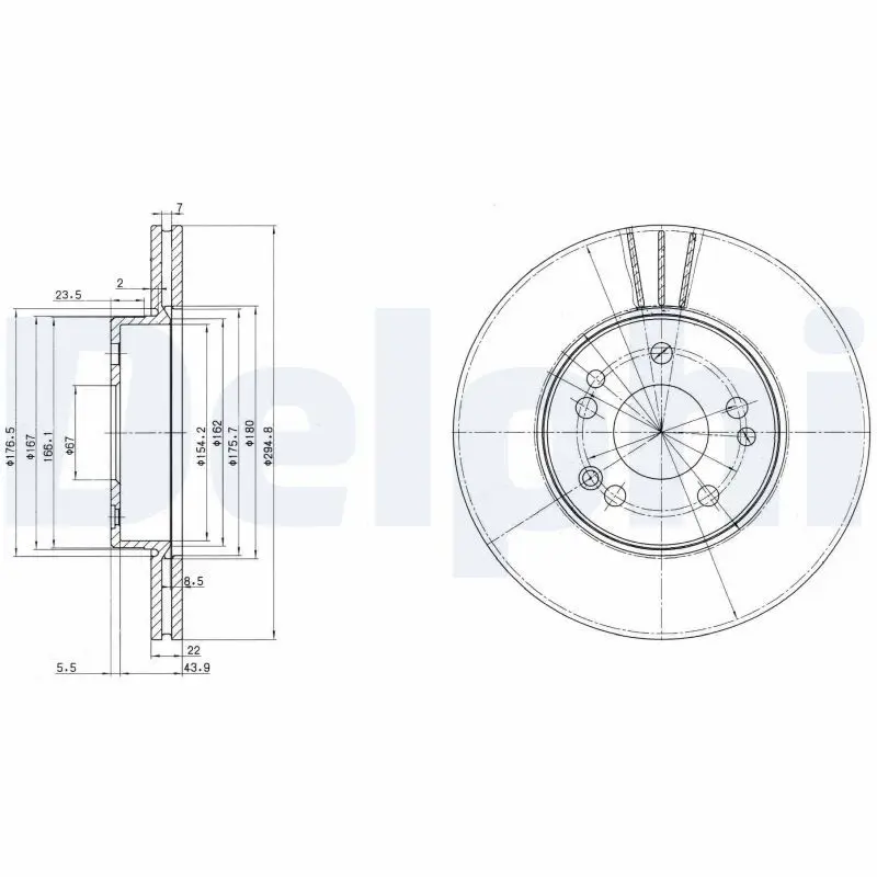 Handler.Part Brake disc DELPHI BG2677 1