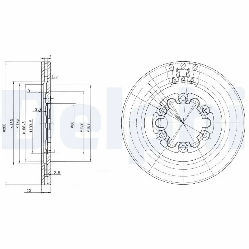 Handler.Part Brake disc DELPHI BG2678 1