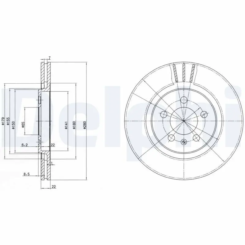 Handler.Part Brake disc DELPHI BG2713 1