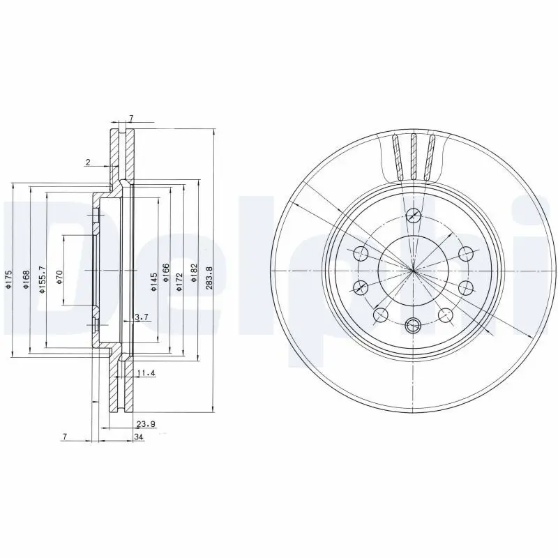 Handler.Part Brake disc DELPHI BG2750 1