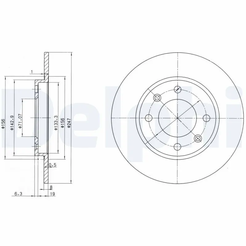 Handler.Part Brake disc DELPHI BG2800C 1