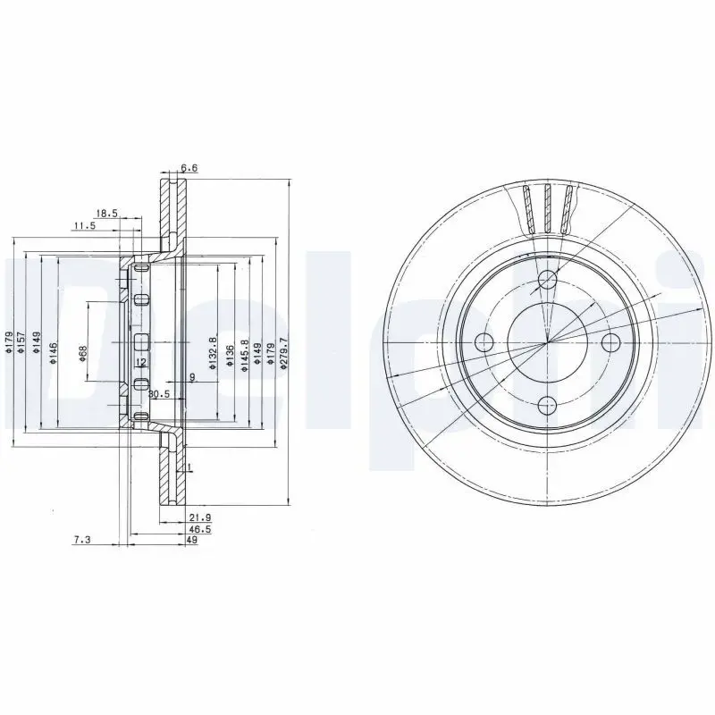 Handler.Part Brake disc DELPHI BG2784 1