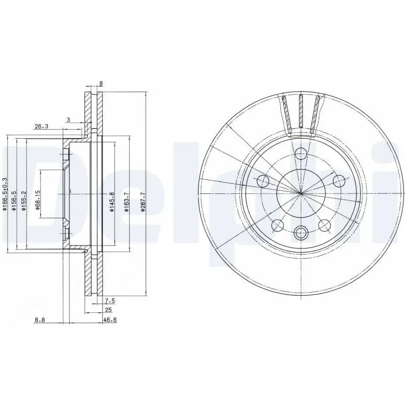 Handler.Part Brake disc DELPHI BG3025 1