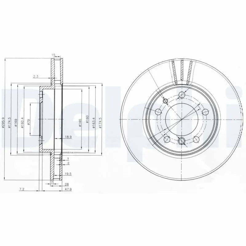 Handler.Part Brake disc DELPHI BG3037 1