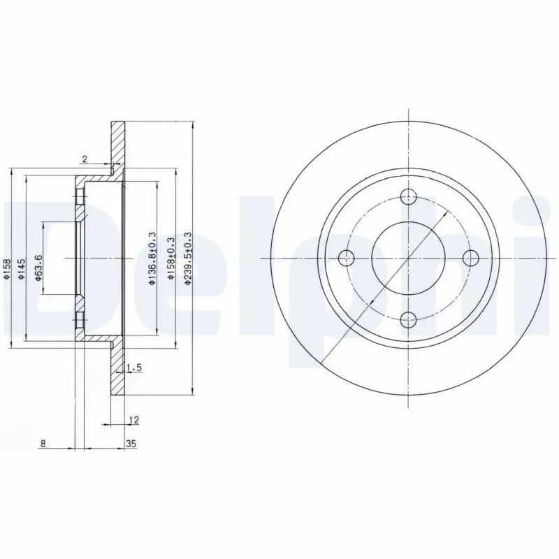 Handler.Part Brake disc DELPHI BG3055 1