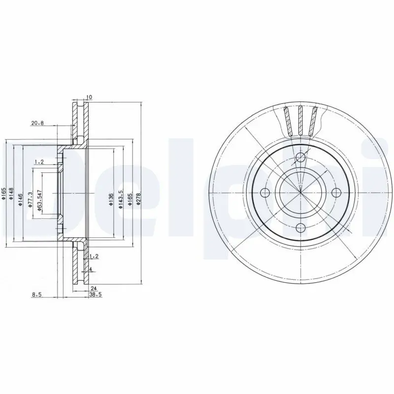 Handler.Part Brake disc DELPHI BG3056 1