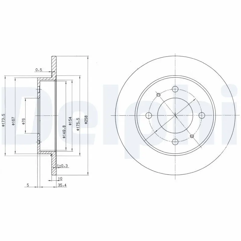 Handler.Part Brake disc DELPHI BG3070 1