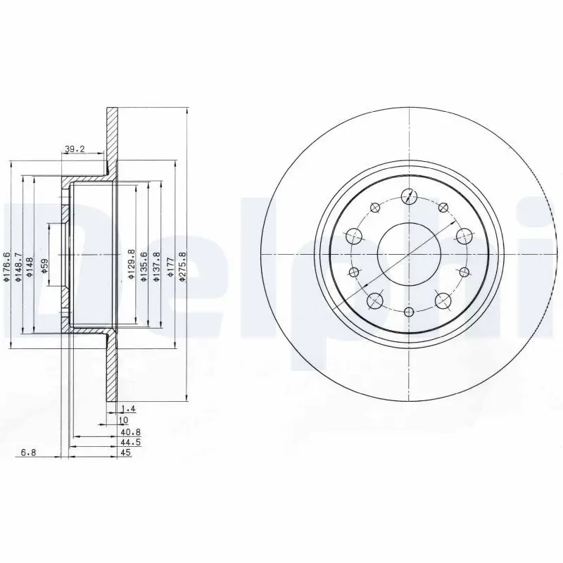 Handler.Part Brake disc DELPHI BG3076 1