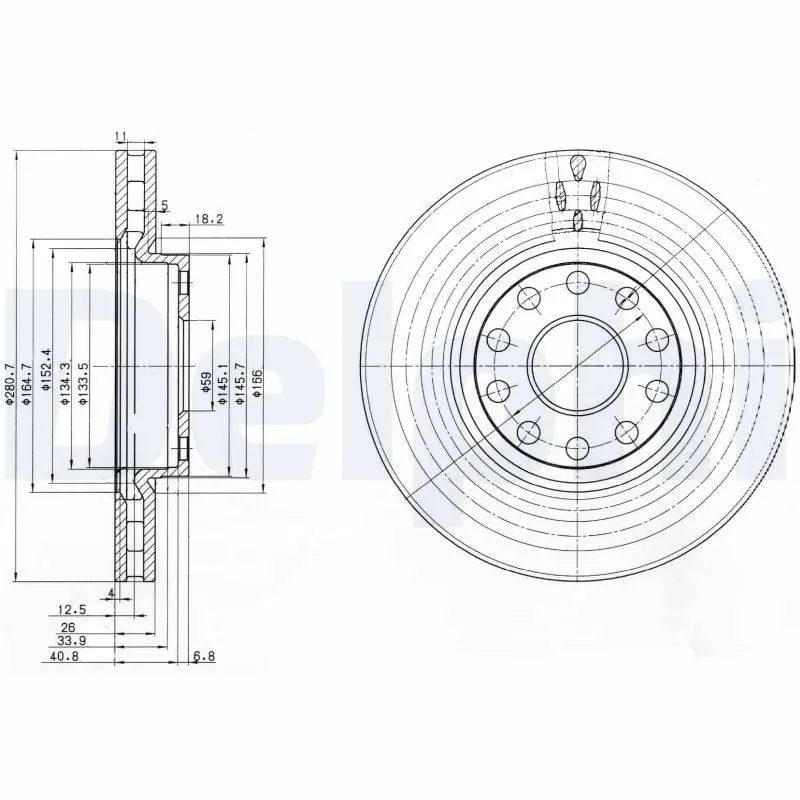 Handler.Part Brake disc DELPHI BG3078 1