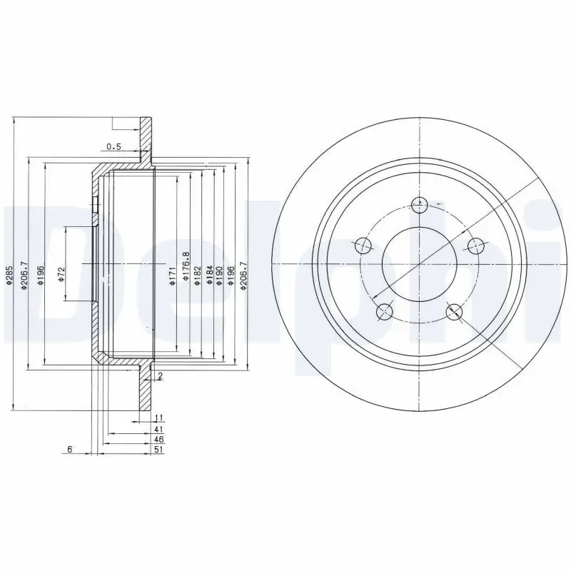 Handler.Part Brake disc DELPHI BG3073 1