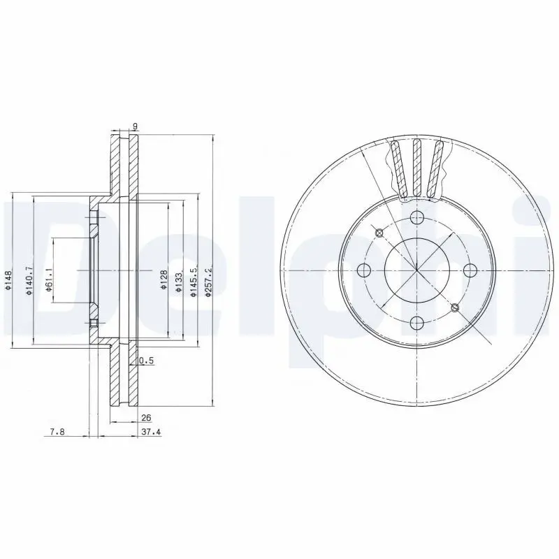 Handler.Part Brake disc DELPHI BG3124 1