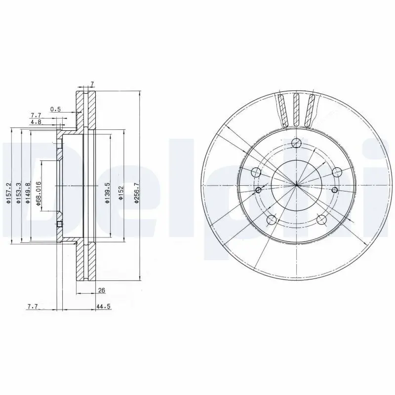 Handler.Part Brake disc DELPHI BG3127 1