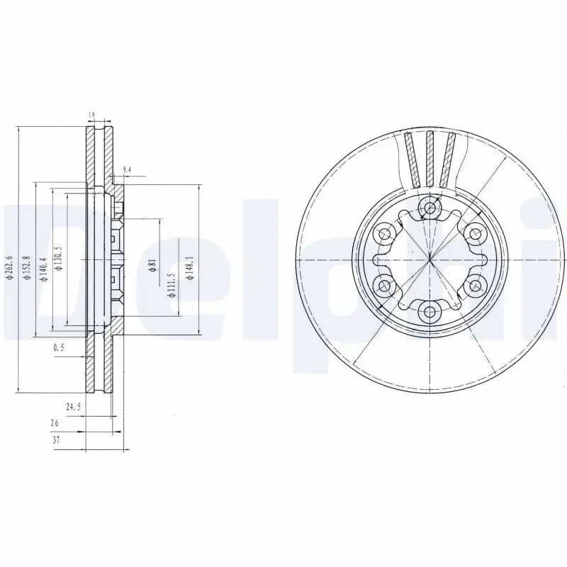 Handler.Part Brake disc DELPHI BG3132 1