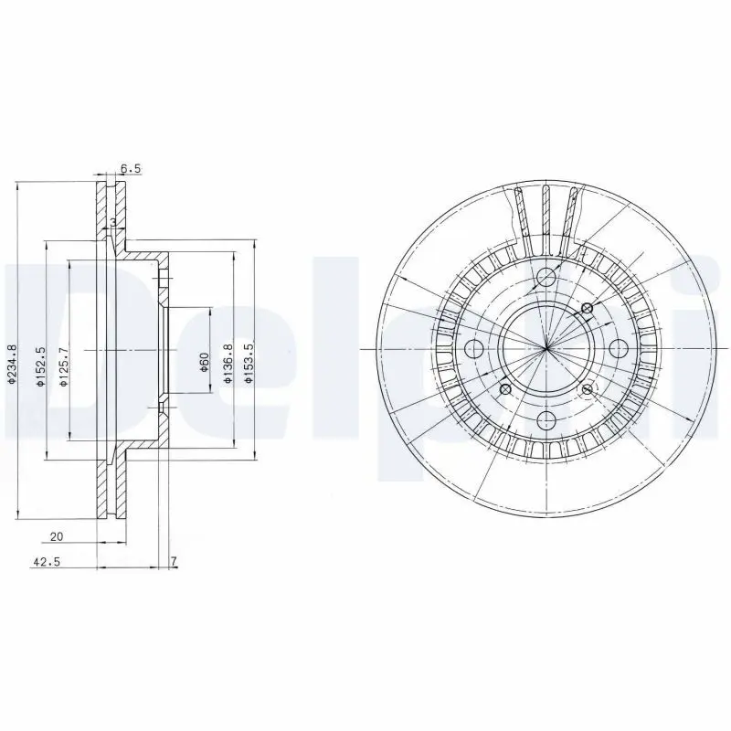 Handler.Part Brake disc DELPHI BG3160 1