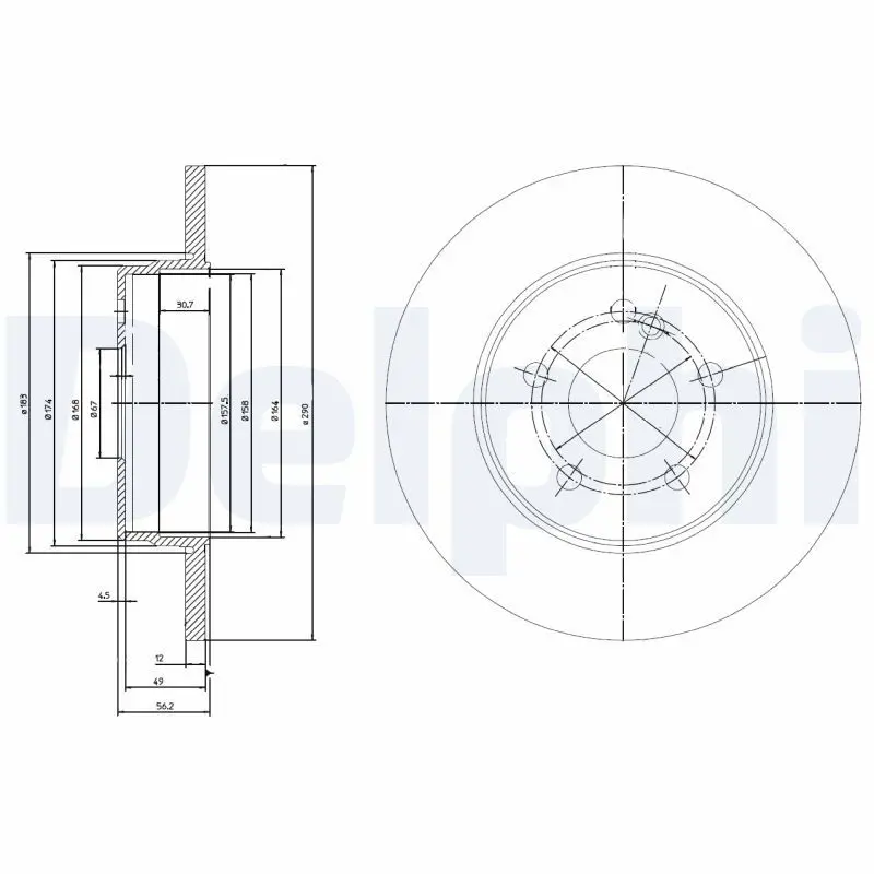 Handler.Part Brake disc DELPHI BG3208 1