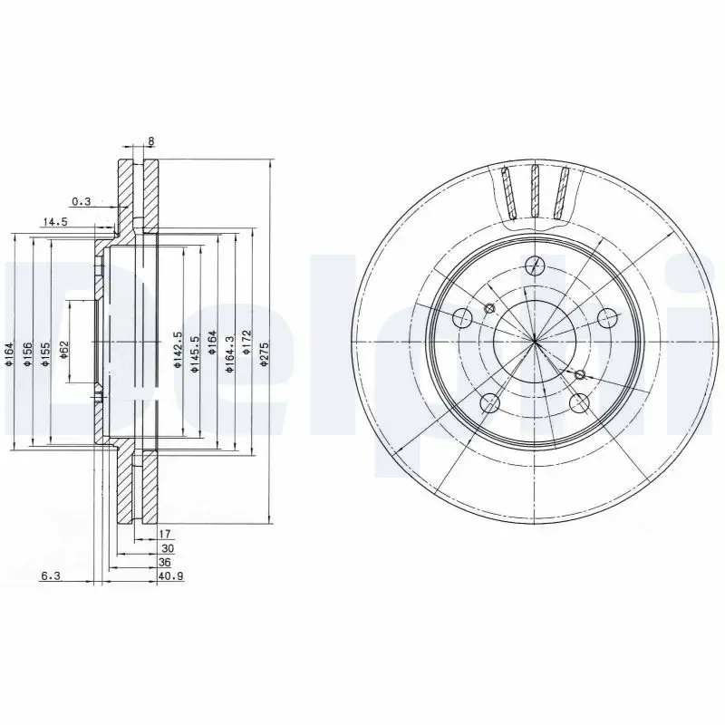 Handler.Part Brake disc DELPHI BG3266 1