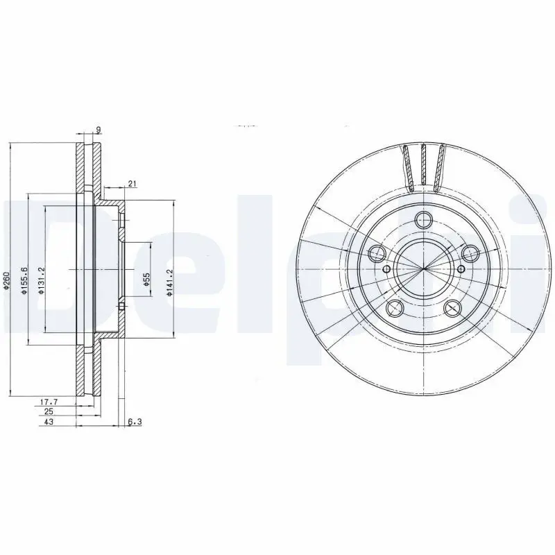 Handler.Part Brake disc DELPHI BG3347 1