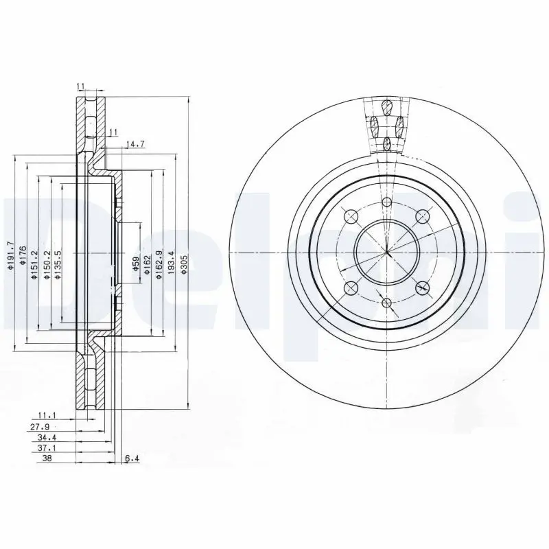 Handler.Part Brake disc DELPHI BG3387 1