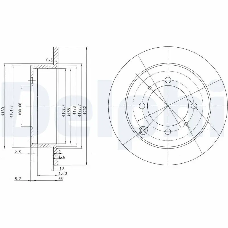 Handler.Part Brake disc DELPHI BG3400 1