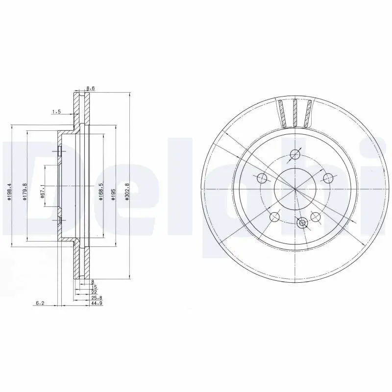 Handler.Part Brake disc DELPHI BG3397 1