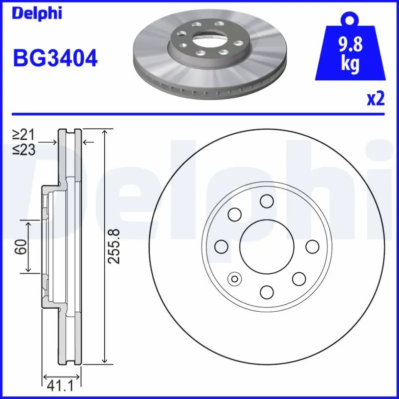 Handler.Part Brake disc DELPHI BG3404 1