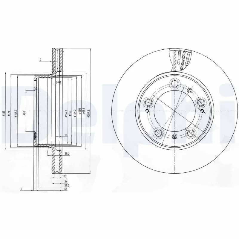 Handler.Part Brake disc DELPHI BG3409 1