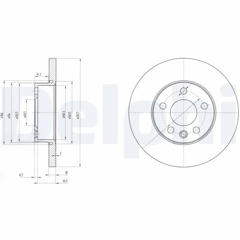 Handler.Part Brake disc DELPHI BG3415 1