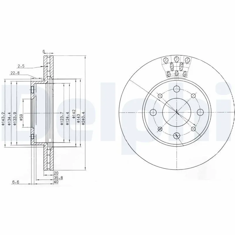 Handler.Part Brake disc DELPHI BG3425 1