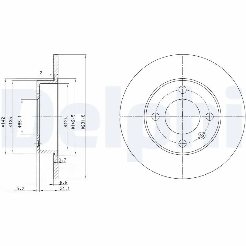 Handler.Part Brake disc DELPHI BG3505 1