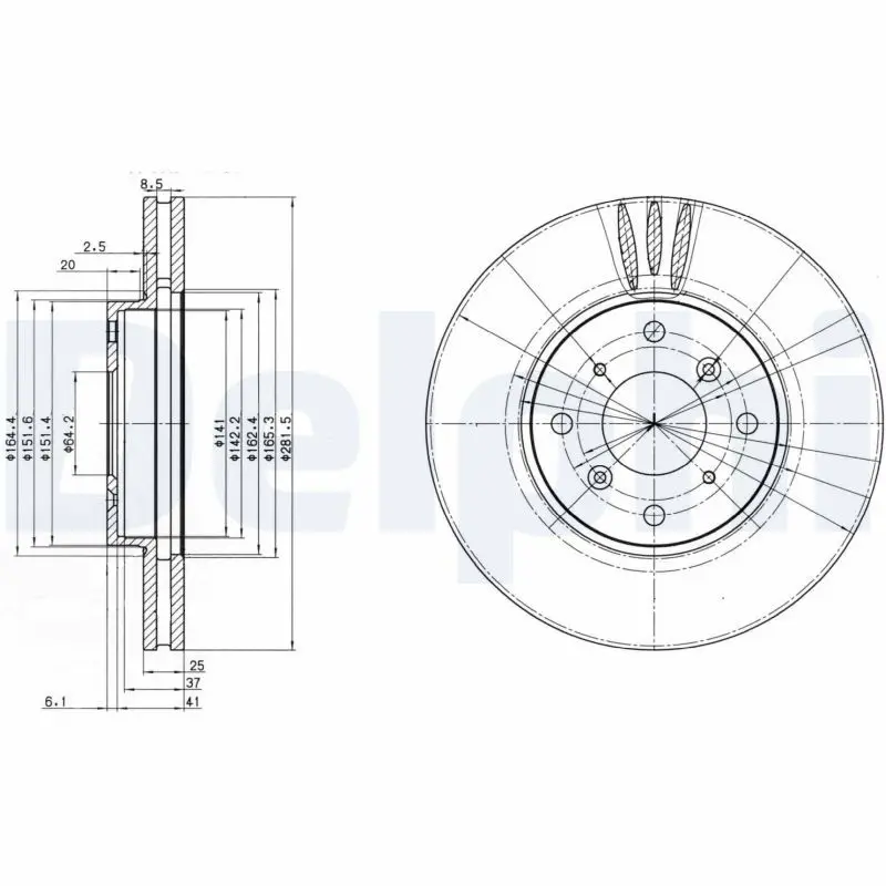 Handler.Part Brake disc DELPHI BG3516 1