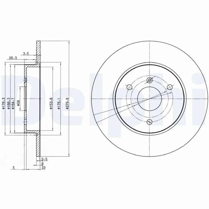 Handler.Part Brake disc DELPHI BG3526 1