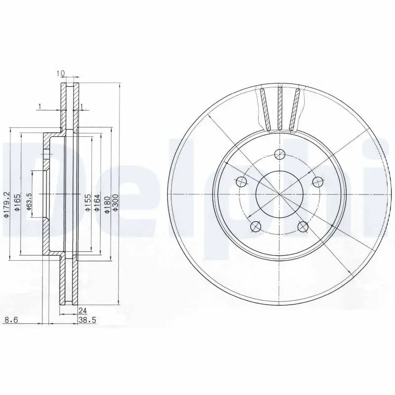 Handler.Part Brake disc DELPHI BG3537C 1