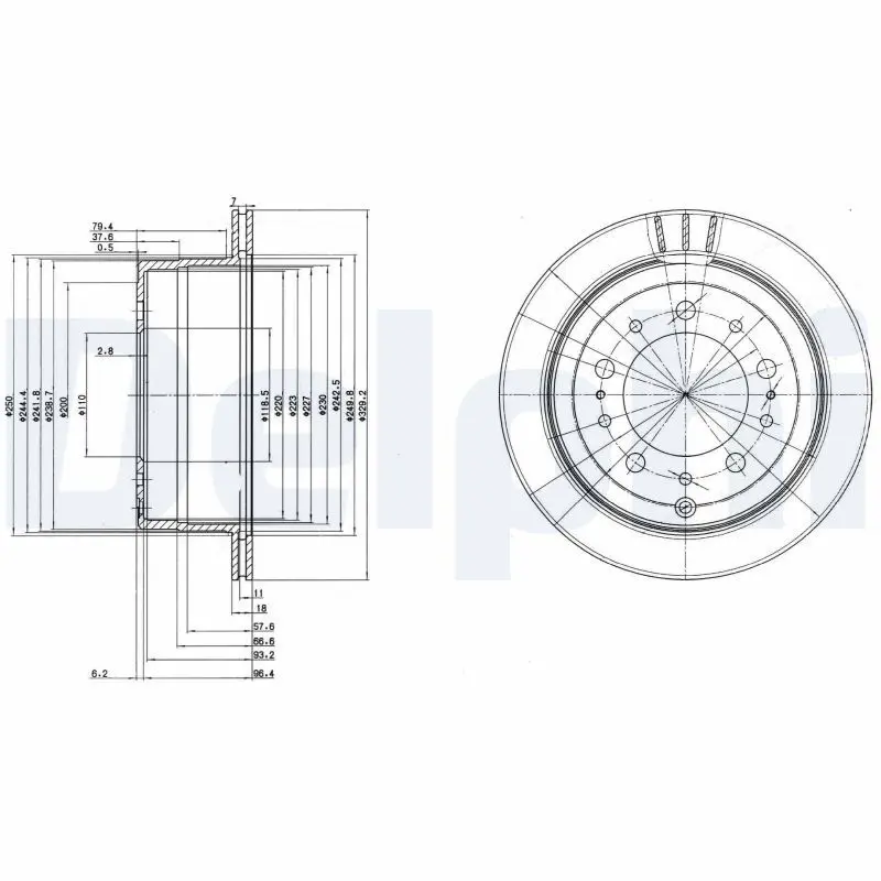 Handler.Part Brake disc DELPHI BG3534 1