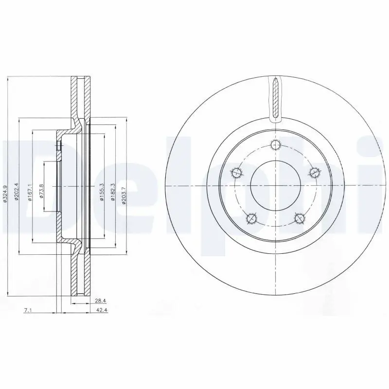 Handler.Part Brake disc DELPHI BG3544 1