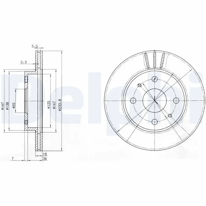 Handler.Part Brake disc DELPHI BG3547 1