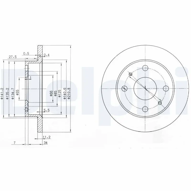 Handler.Part Brake disc DELPHI BG3561 1