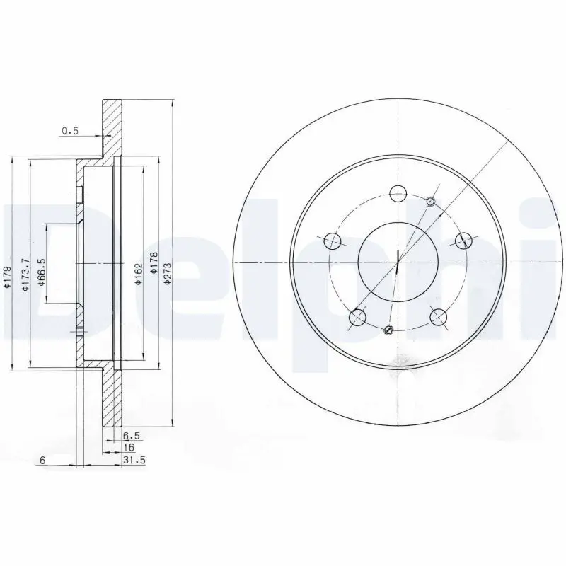 Handler.Part Brake disc DELPHI BG3607 1