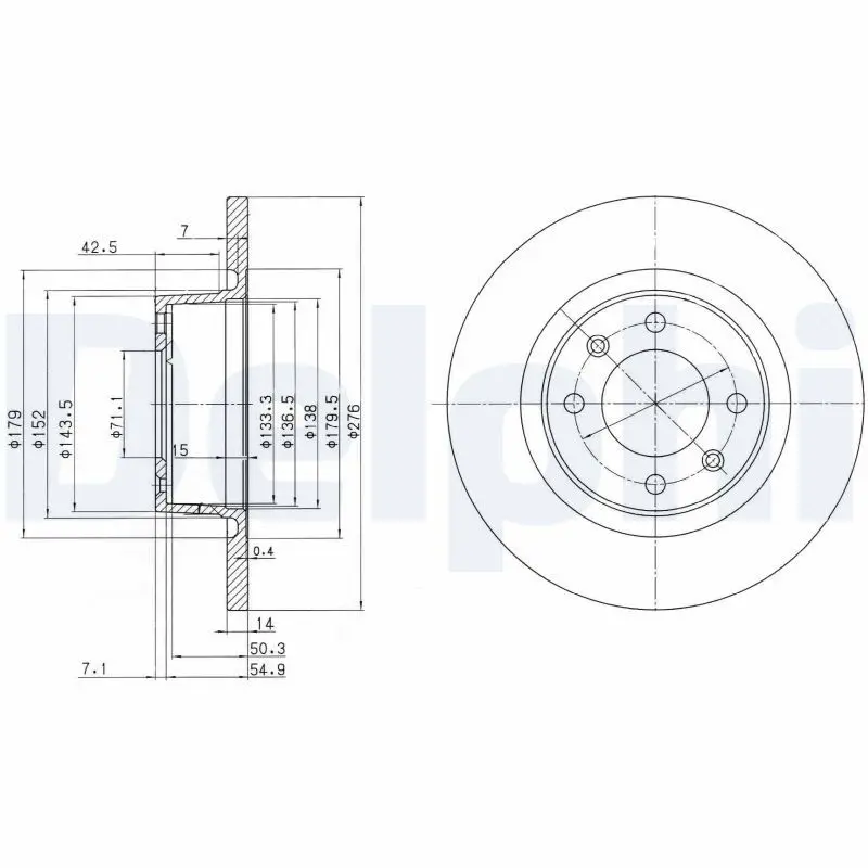 Handler.Part Brake disc DELPHI BG3621 1