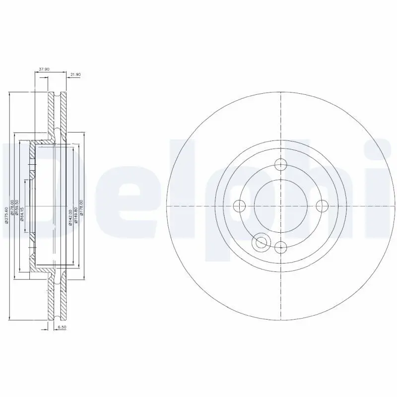 Handler.Part Brake disc DELPHI BG3661 1