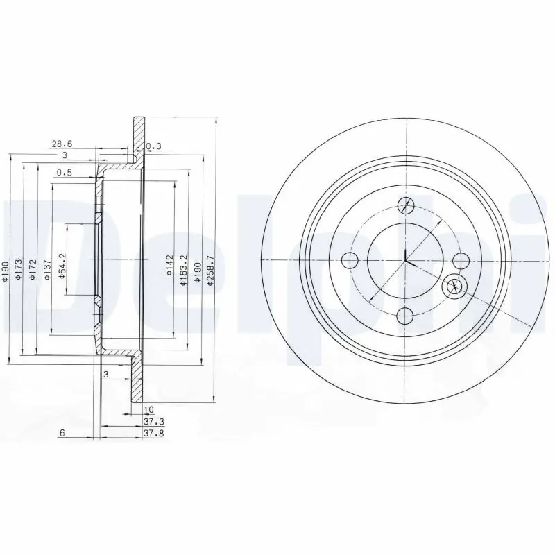 Handler.Part Brake disc DELPHI BG3662 1