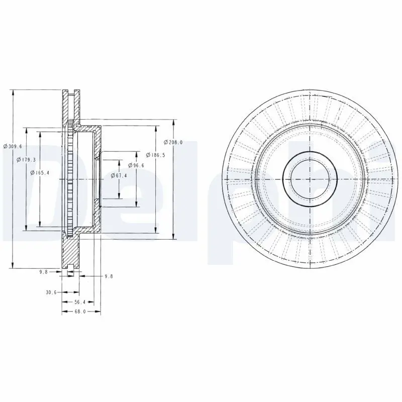 Handler.Part Brake disc DELPHI BG3659 1