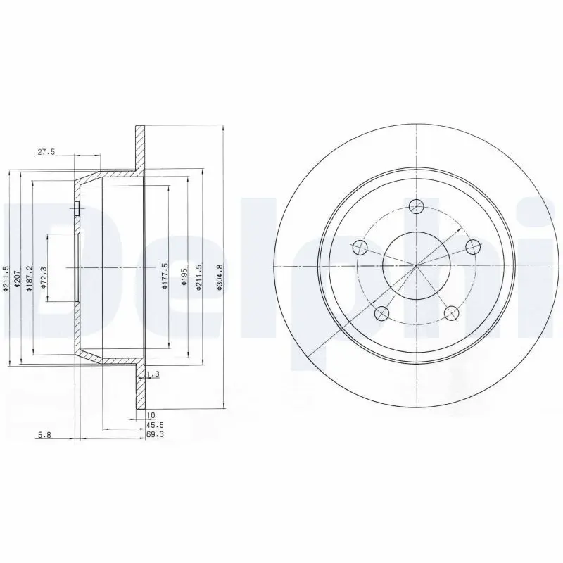 Handler.Part Brake disc DELPHI BG3660 1